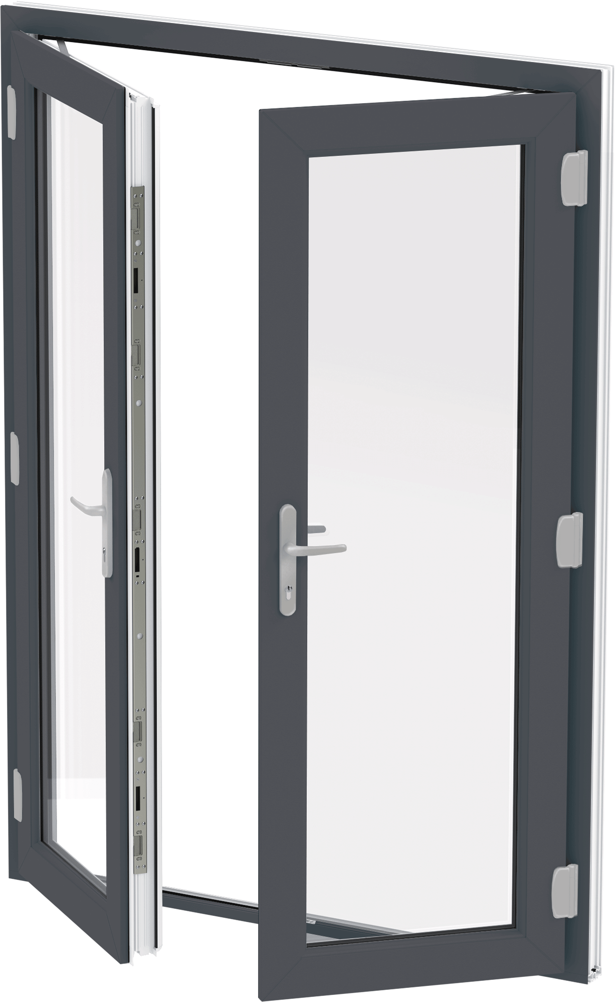 dark grey french door