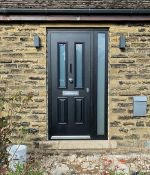 aluminium front doors with side panels