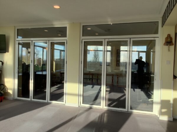 white bifold doors
