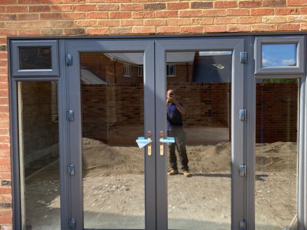 black upvc patio doors