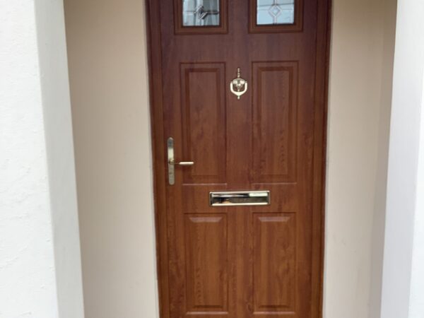 authentic wood finish front door