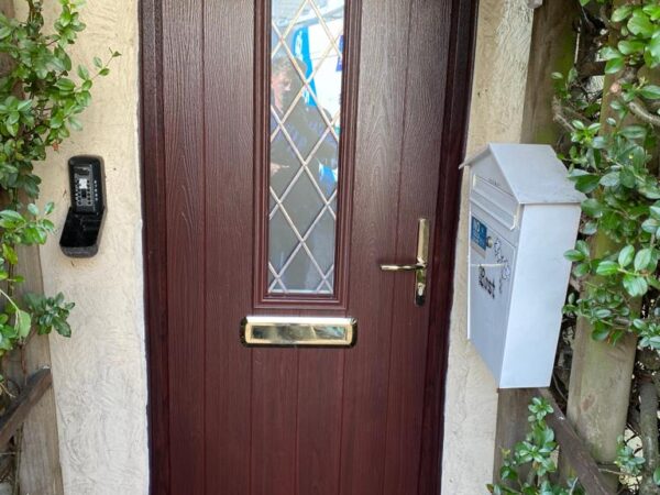 traditional mahogany style front door