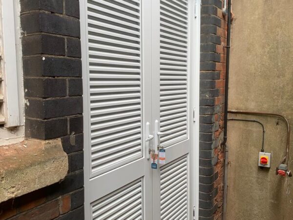 double doors with blinds