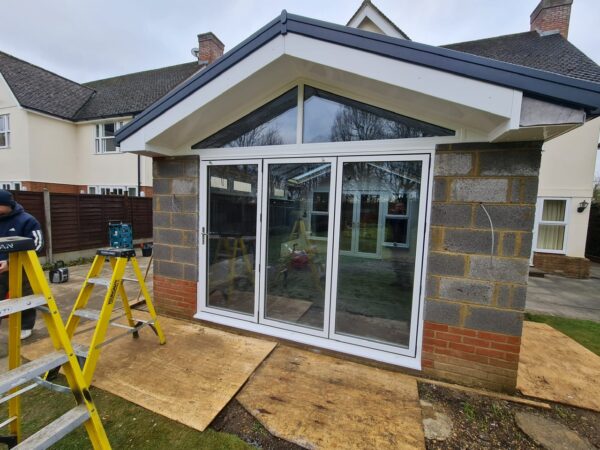 double glazed extension build