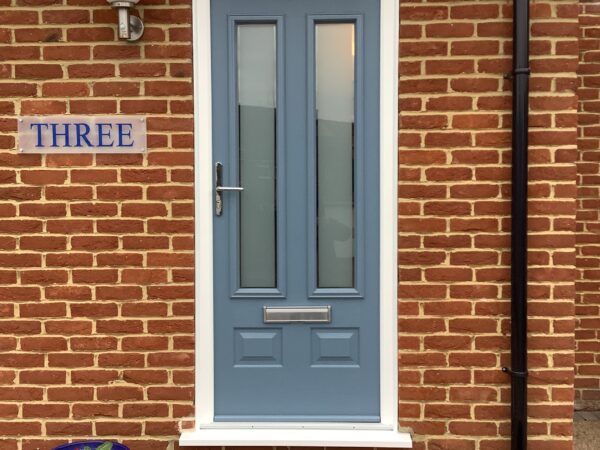 custom blue front door
