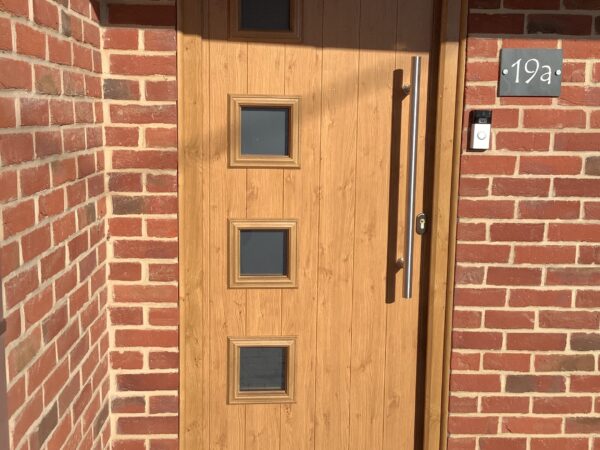 timber finish front door