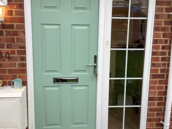 front door with side panels
