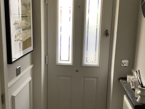 modern white front door