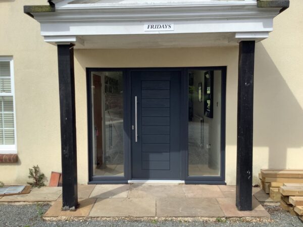 exterior composite door glazed side panels