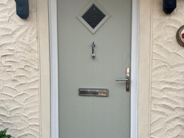 classic grey finish front door