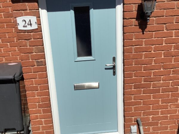 baby blue front door
