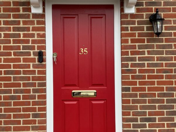 solid red front door