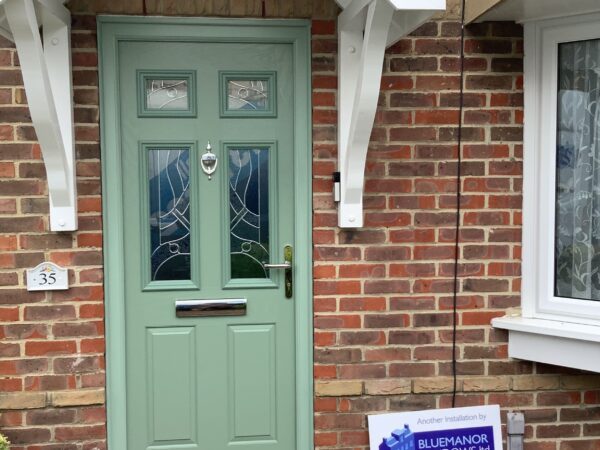 Timber style DoorCo green door