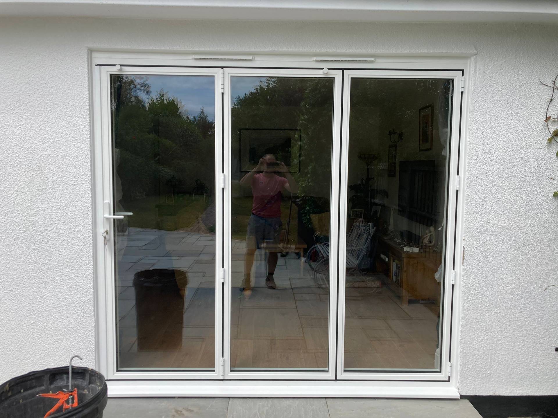 white bifold door