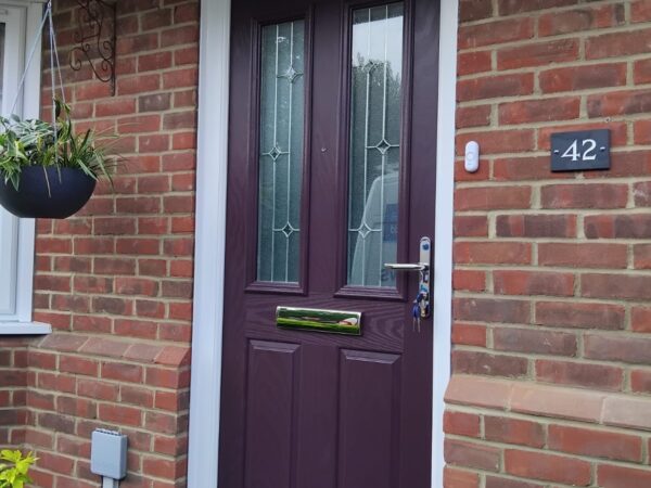 burgundy front door