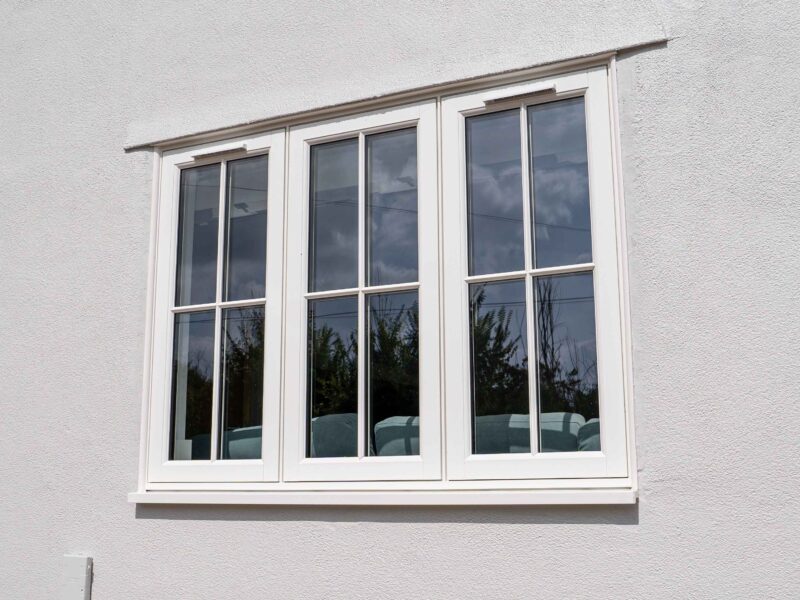white foil flush casement windows