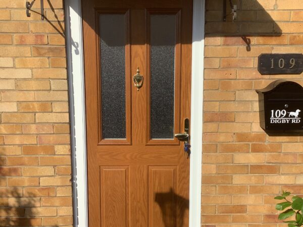 orange brown front door