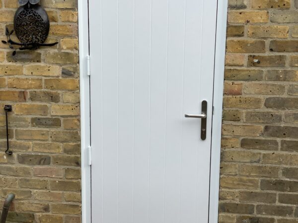 solid white composite back door