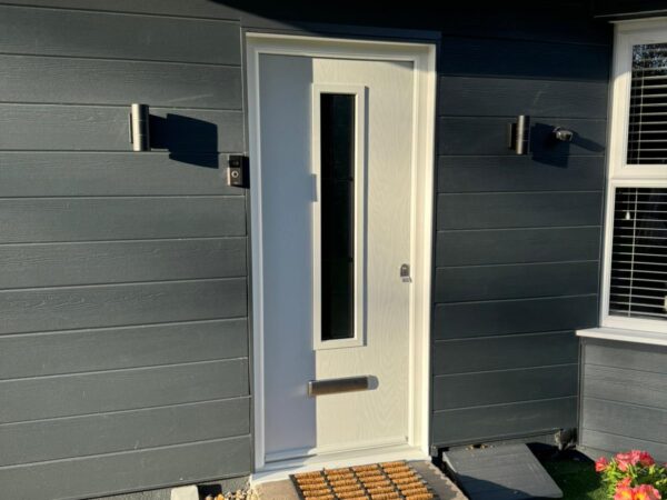 white composite door with glazing