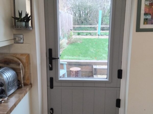 composite back door with large glass