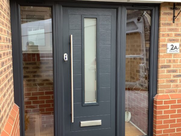 Black door with letterbox