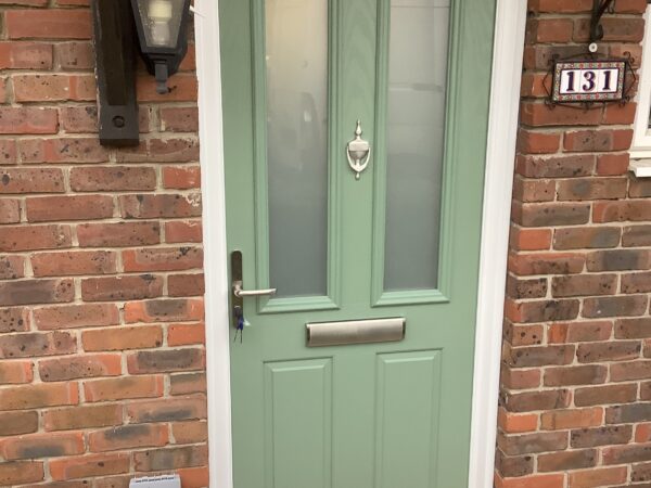 sage green front door