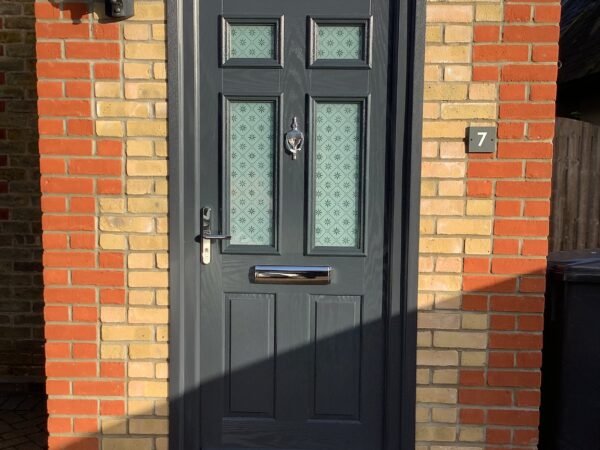 patterned glazing on composite door