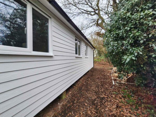 white wood cladding