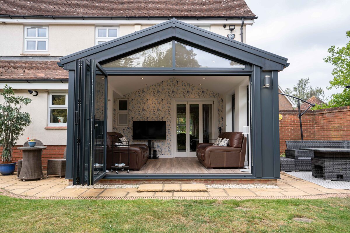 open conservatory bifold doors