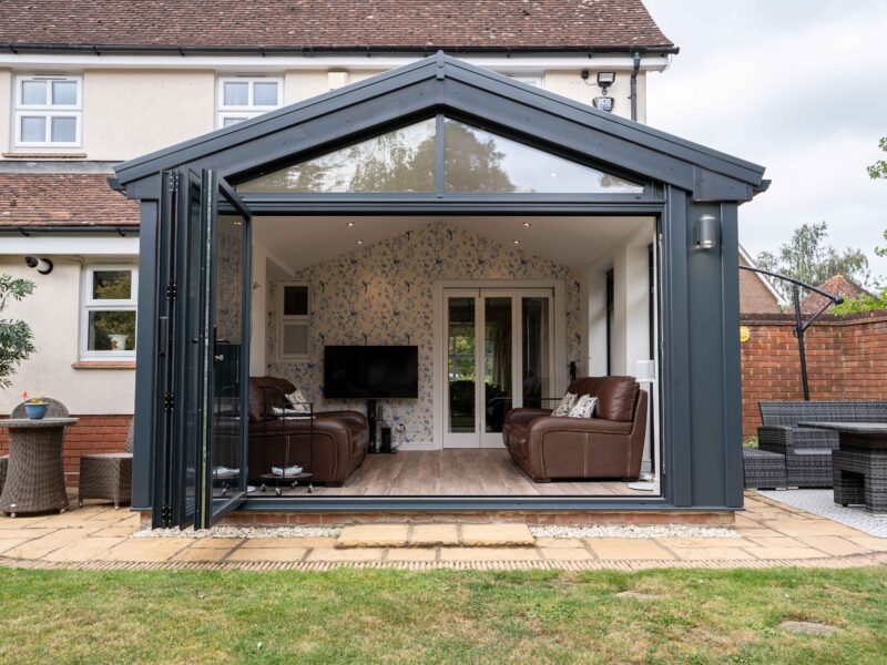 open conservatory bifold doors