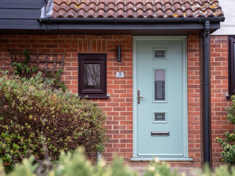 sage green composite front door