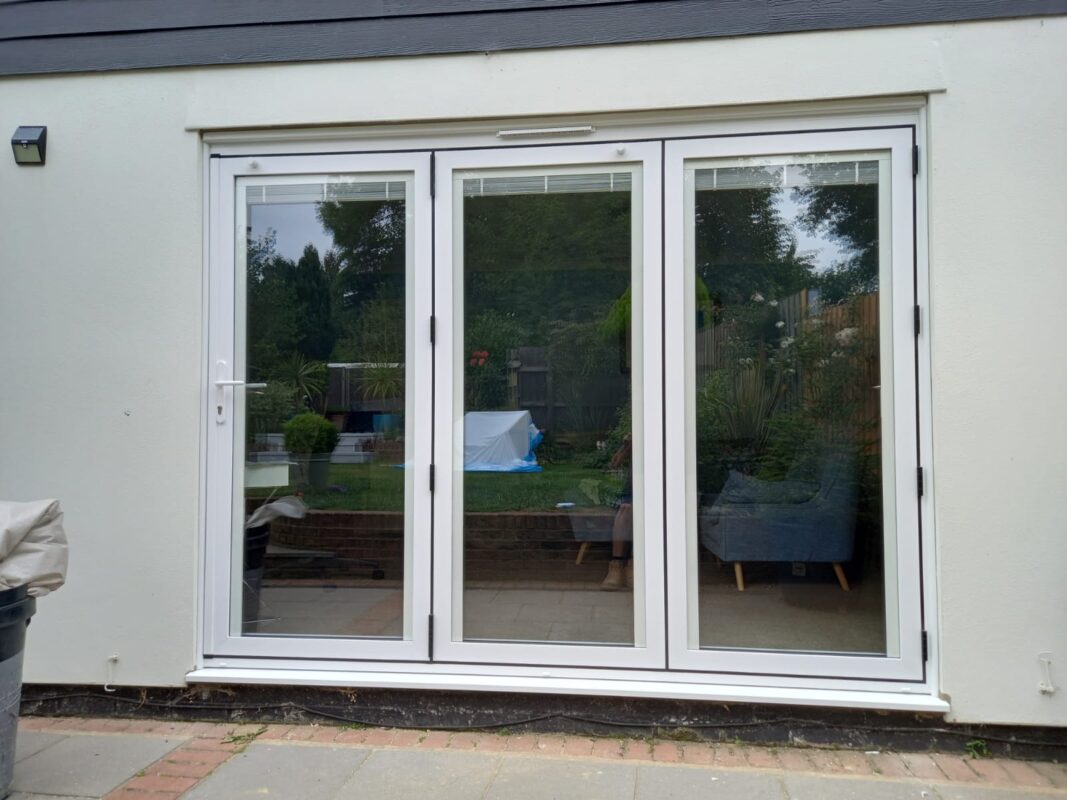 white bifold doors