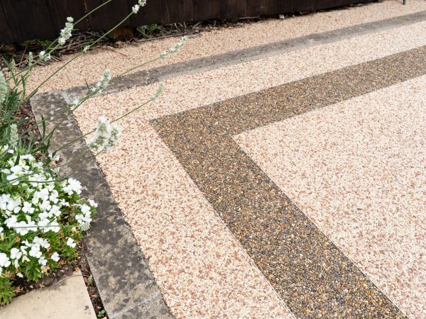 Close-up of Vuba resin bound stone surface installed in Essex