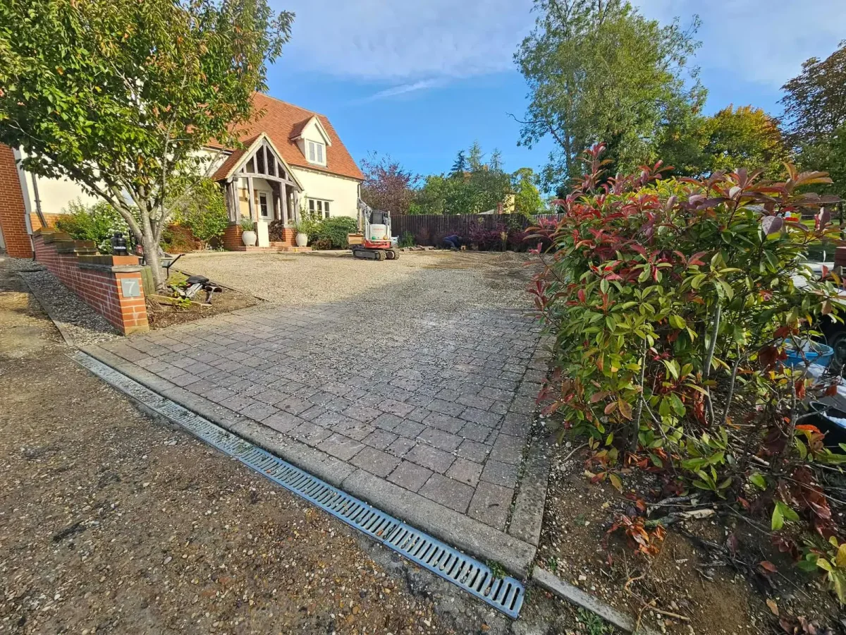 resin driveway essex installation before