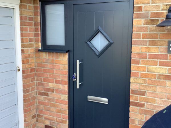 dark grey aluminium front door essex bluemanor smart systems