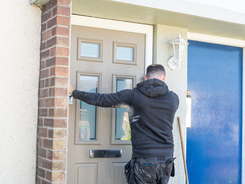 doorco beige composite doors essex bluemanor team installing door